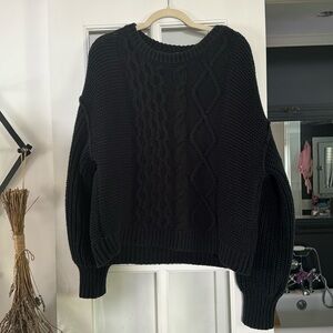 Free people oversized fisherman’s cable knit sweater